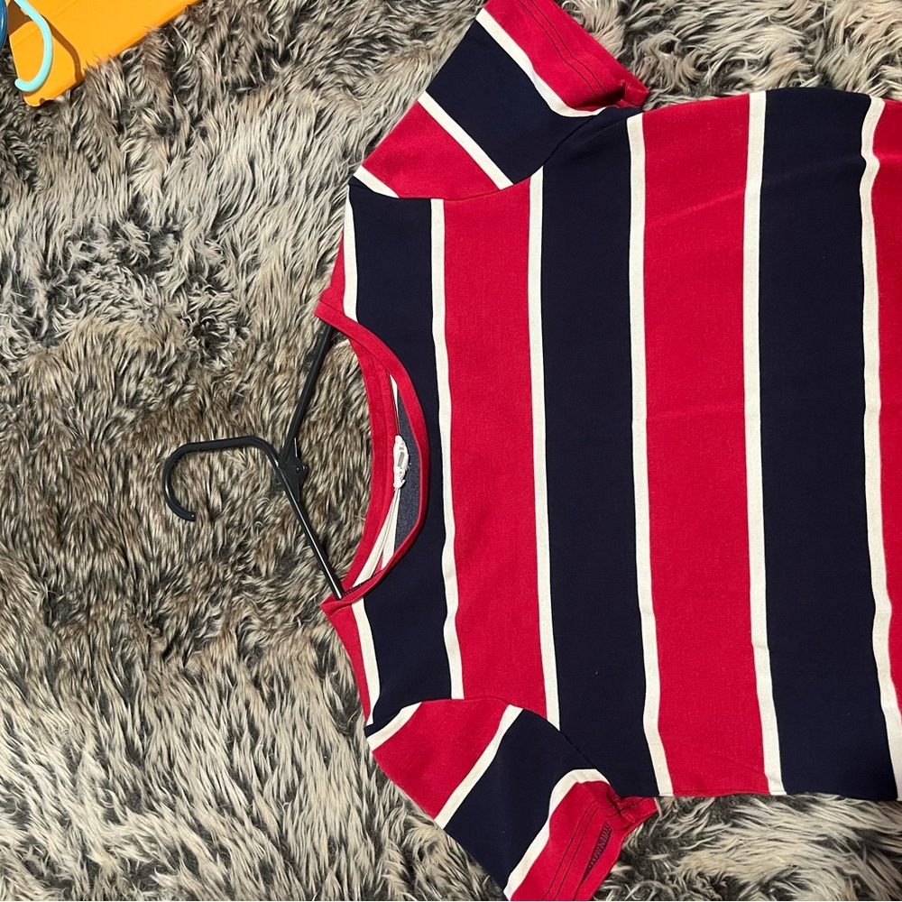 Red and Navy Striped T-Shirt
